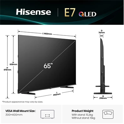 Hisense 65" 65E7Q 4K UHD Smart QLED TV