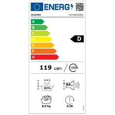 Hisense DH3S802BW2 fehér, 8 kg, hőszivattyús, szárítógép
