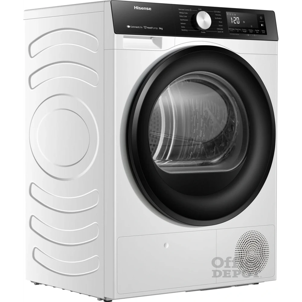 Hisense DH3S802BW2 fehér, 8 kg, hőszivattyús, szárítógép