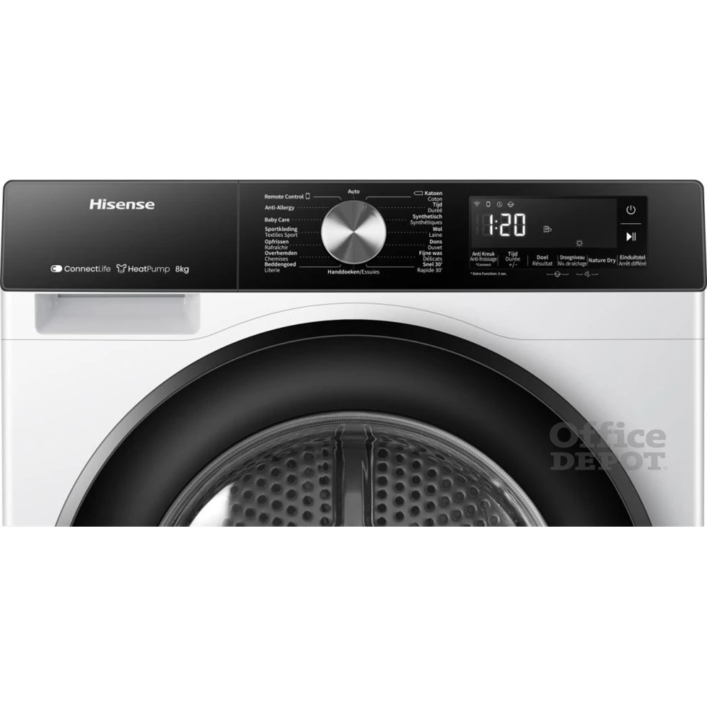 Hisense DH3S802BW2 fehér, 8 kg, hőszivattyús, szárítógép