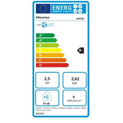 Hisense VAPC09 2,5kW hűtő mobil klíma Hisense VAPC09 2,5kW hűtő mobil klíma