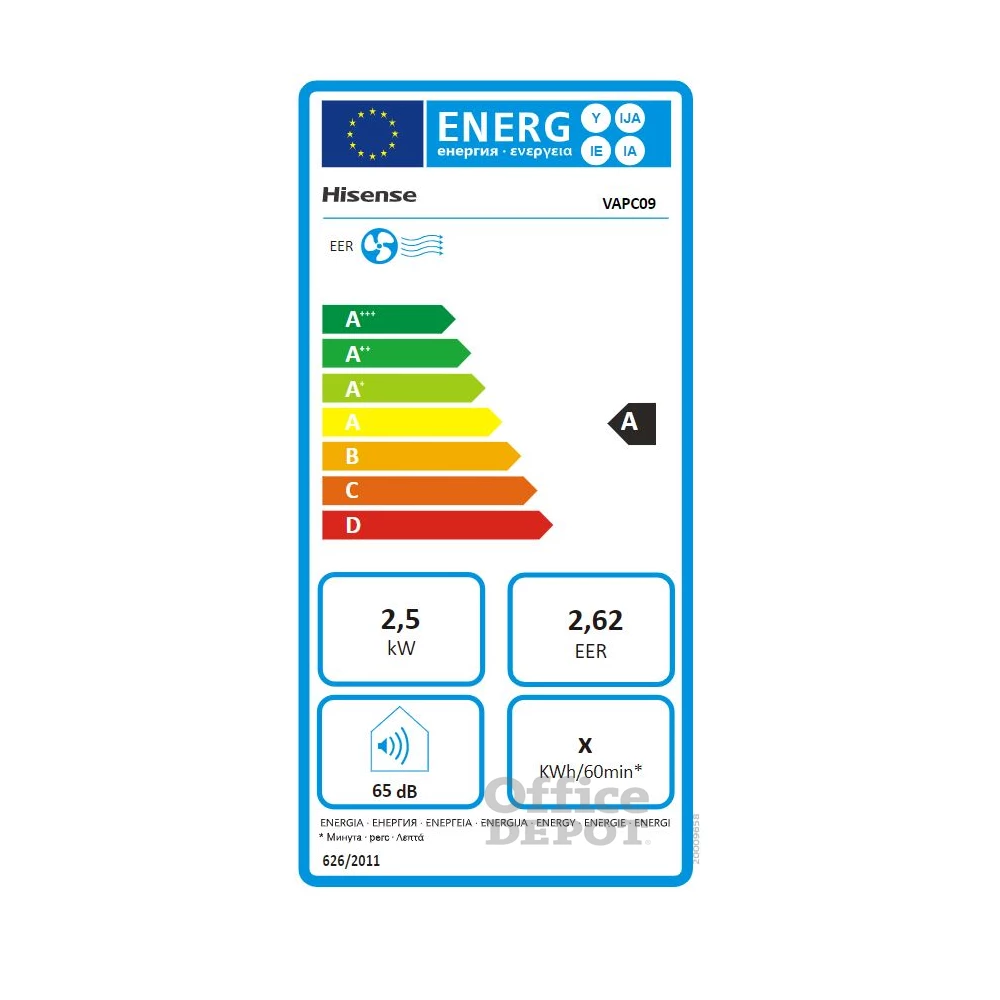 Hisense VAPC09 2,5kW hűtő mobil klíma