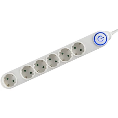 Home NV 06TK-5/WH/1,5 6 aljzat 5méter 3x1,5 mm2 fehér lábkapcsolós elosztó Home NV 06TK-5/WH/1,5 6 aljzat 5méter 3x1,5 mm2 fehér lábkapcsolós elosztó