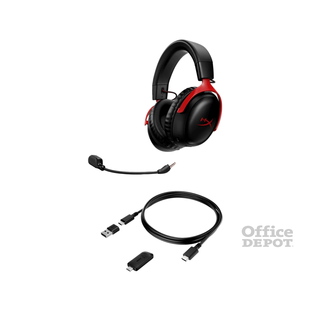 HyperX Cloud III Wireless fekete-piros gamer headset