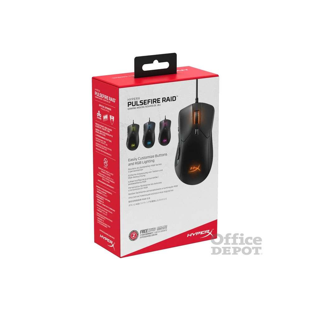 HyperX Pulsefire Raid fekete gamer egér