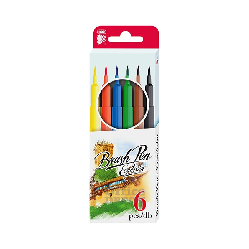 ICO Brush Pen D6 6 különféle színű ecsetirón