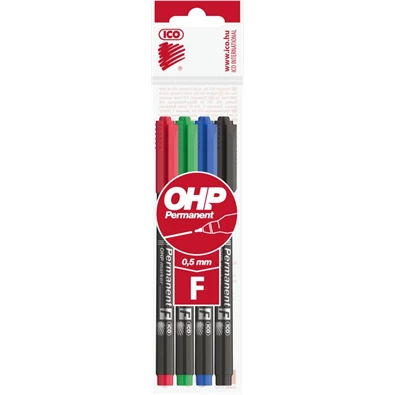 ICO OHP F 4db-os vegyes színű 0,5mm permanent marker ICO OHP F 4db-os vegyes színű 0,5mm permanent marker