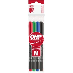 ICO OHP M 4db-os vegyes színű 1-1,5mm permanent marker ICO OHP M 4db-os vegyes színű 1-1,5mm permanent marker
