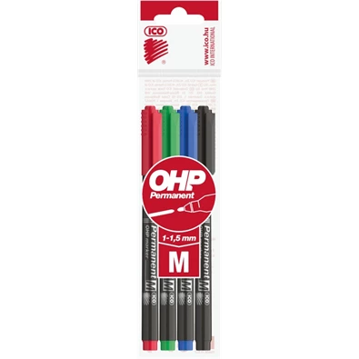 ICO OHP M 4db-os vegyes színű 1-1,5mm permanent marker ICO OHP M 4db-os vegyes színű 1-1,5mm permanent marker