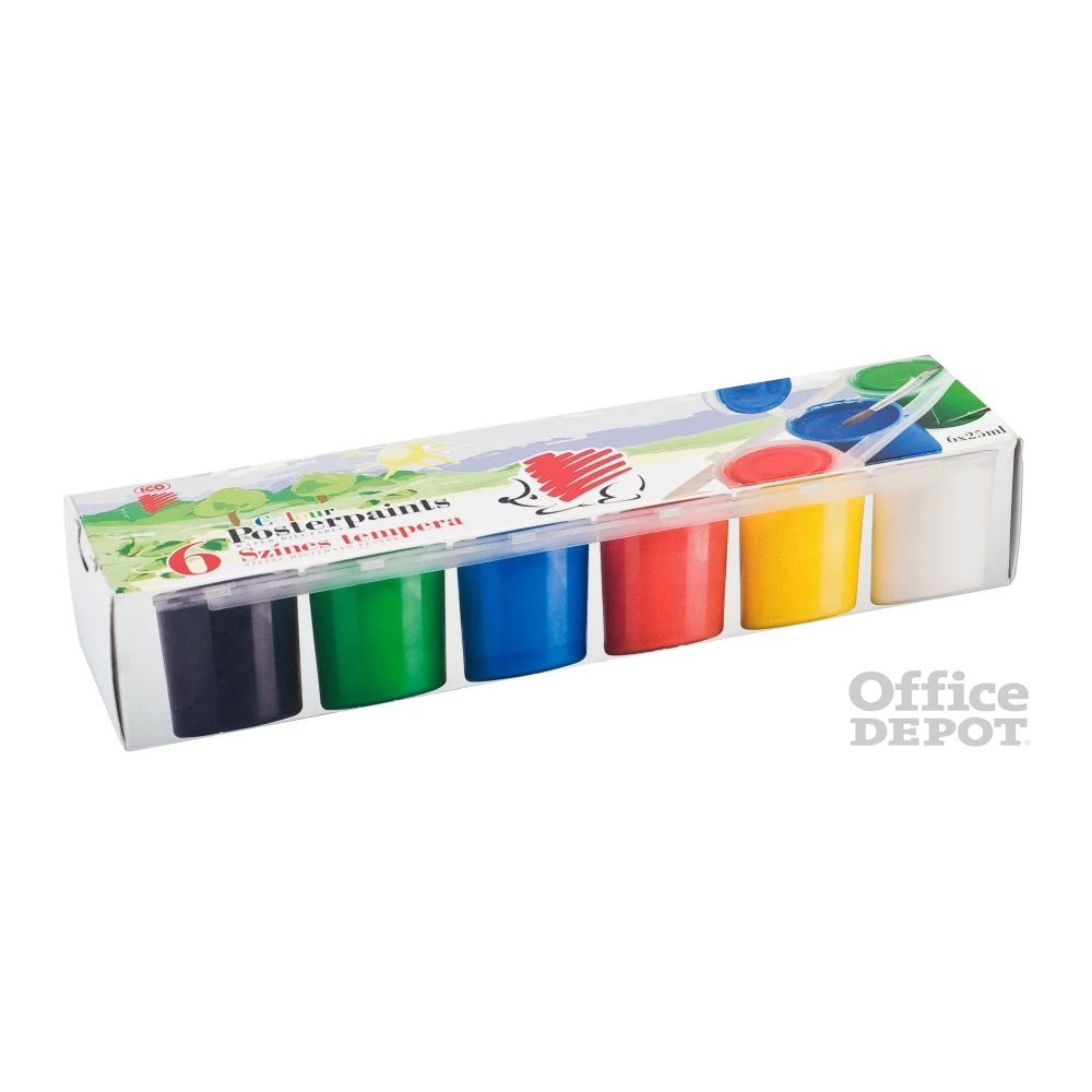 ICO Süni 25ml tégelyes 6 színű tempera készlet