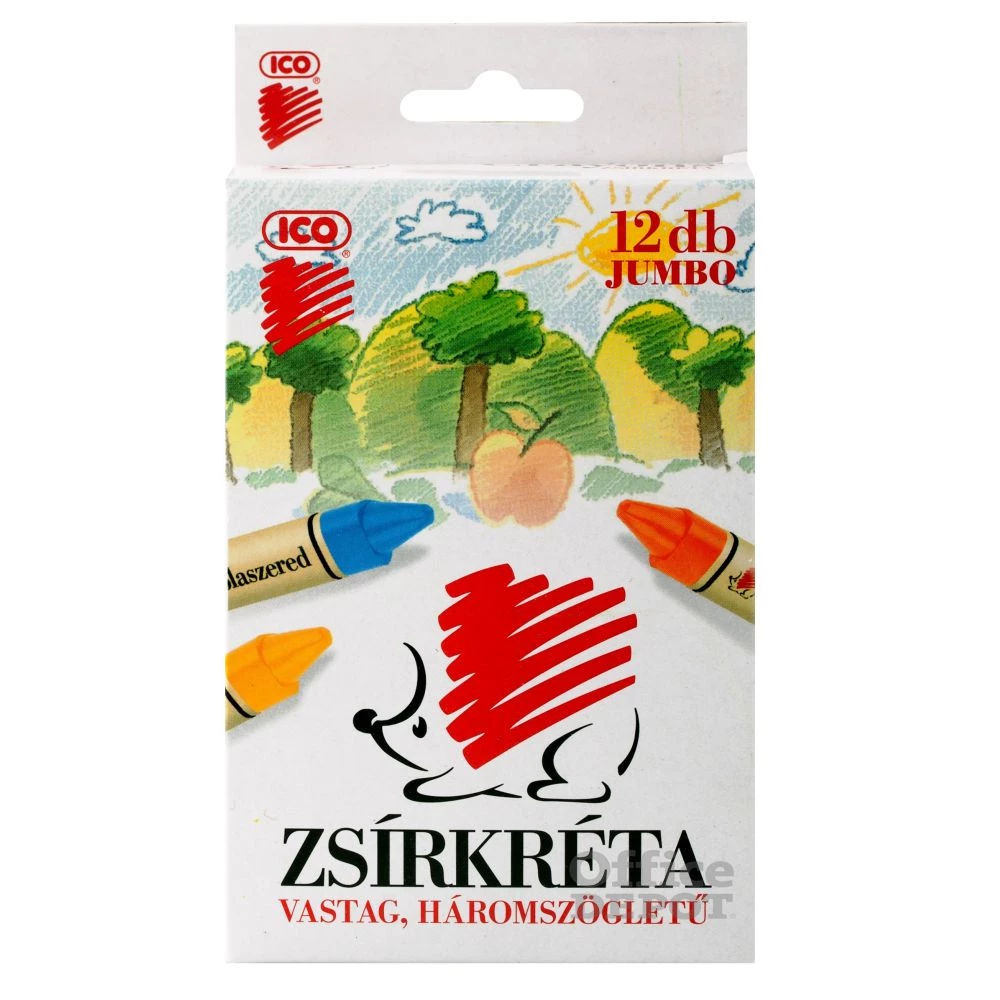 ICO Süni Jumbo 12 db-os vastag háromszögletű zsírkréta készlet