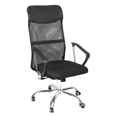 IRISOffice AURORA BLACK fekete, szövet-hálós, magas háttámlás irodai forgószék