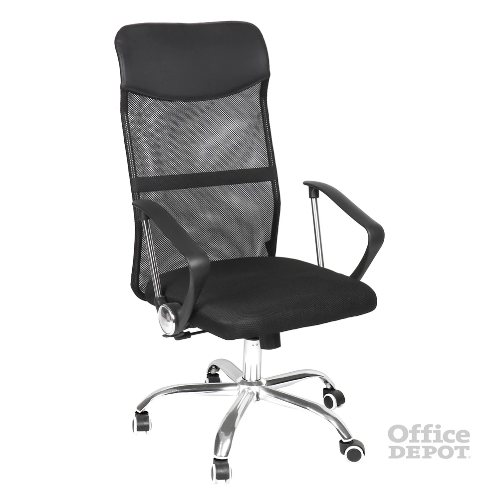 IRISOffice AURORA BLACK fekete, szövet-hálós, magas háttámlás irodai forgószék