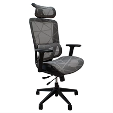 IRISOffice Helix szürke ergonómikus, szövet-hálós irodai forgószék fej és háttámasszal