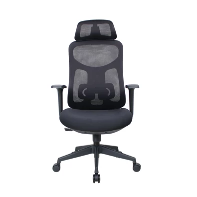 IRISOffice Mirage fekete ergonómikus, szövet-hálós irodai forgószék fej és háttámasszal