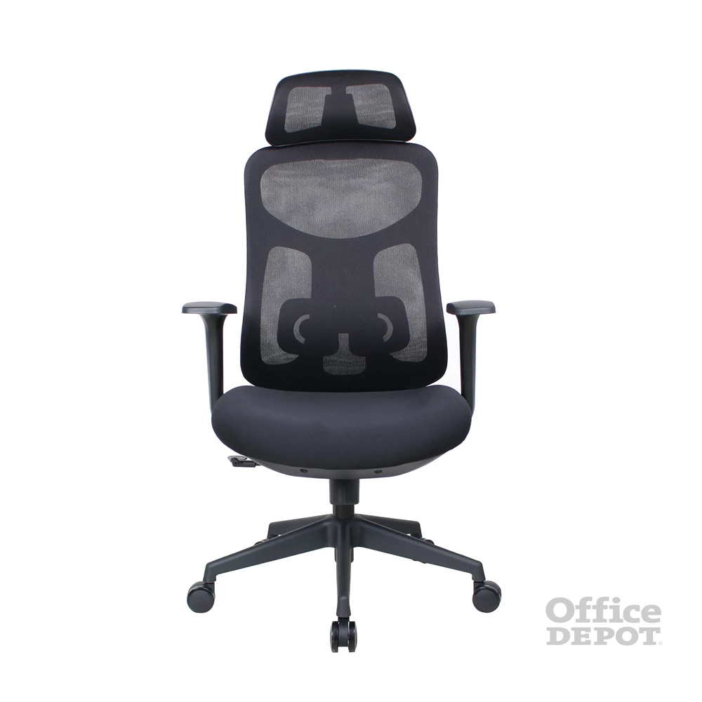 IRISOffice Mirage fekete ergonómikus, szövet-hálós irodai forgószék fej és háttámasszal
