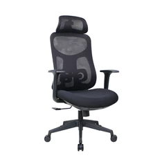 IRISOffice Mirage fekete ergonómikus, szövet-hálós irodai forgószék fej és háttámasszal