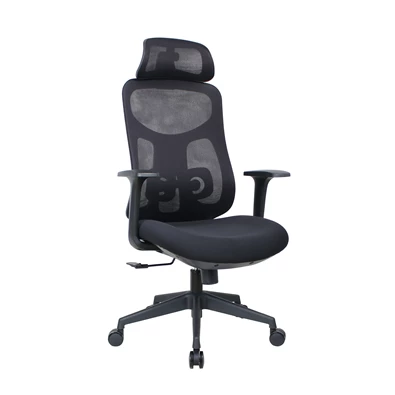 IRISOffice Mirage fekete ergonómikus, szövet-hálós irodai forgószék fej és háttámasszal