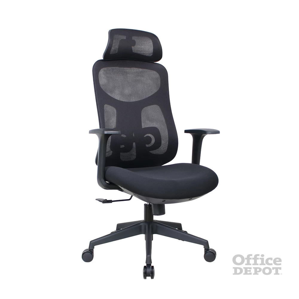 IRISOffice Mirage fekete ergonómikus, szövet-hálós irodai forgószék fej és háttámasszal