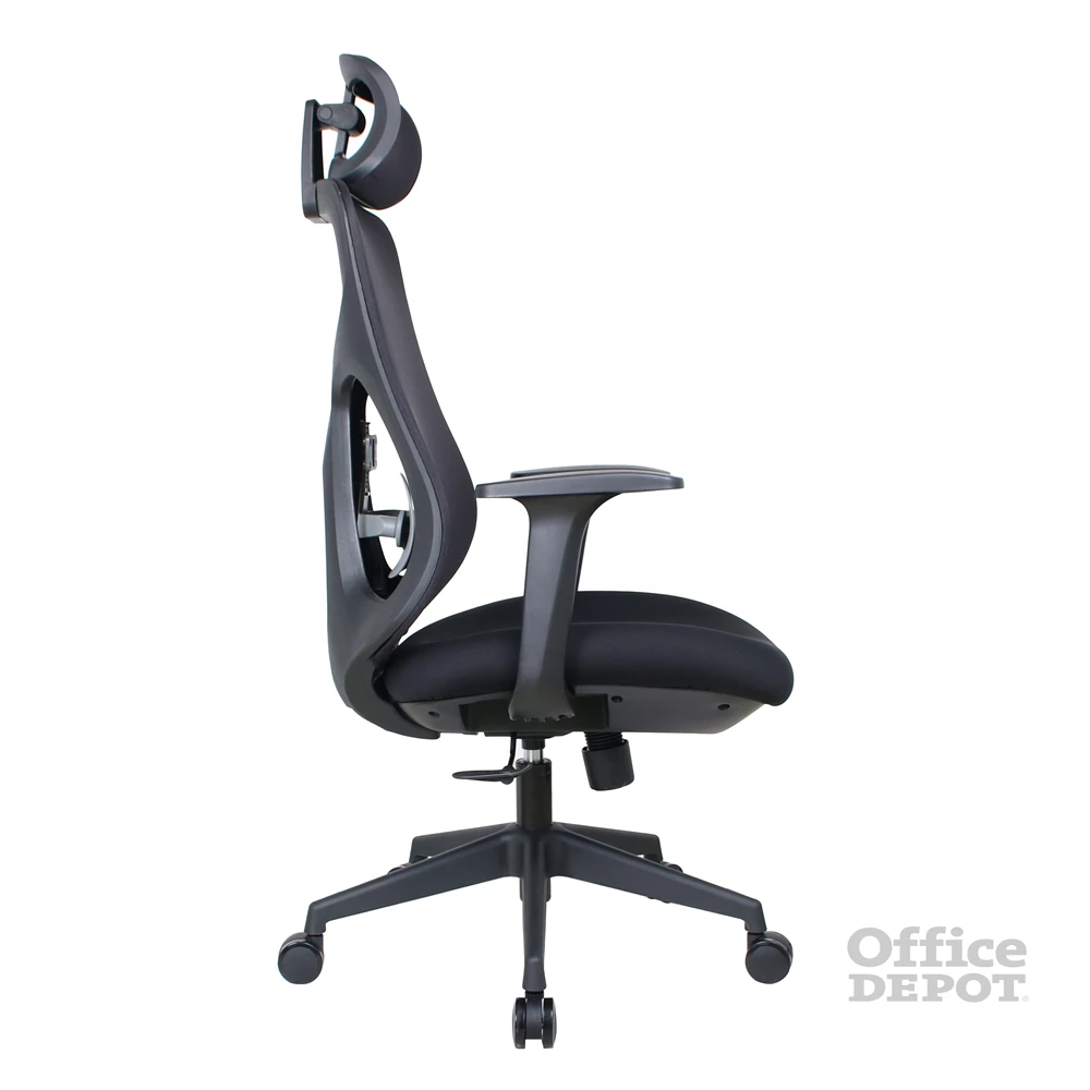 IRISOffice Mirage fekete ergonómikus, szövet-hálós irodai forgószék fej és háttámasszal