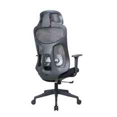 IRISOffice Mirage fekete ergonómikus, szövet-hálós irodai forgószék fej és háttámasszal