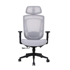 IRISOffice Nimbus szürke ergonómikus, szövet-hálós irodai forgószék fej és háttámasszal
