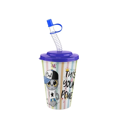 IRIS CUTE pohár szívószállal 400ml AP-9127 IRIS CUTE pohár szívószállal 400ml AP-9127
