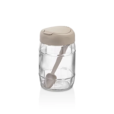 IRIS C-00171 Prizma üveg tároló kanállal 380ml, antracit, zöld vagy piros színű