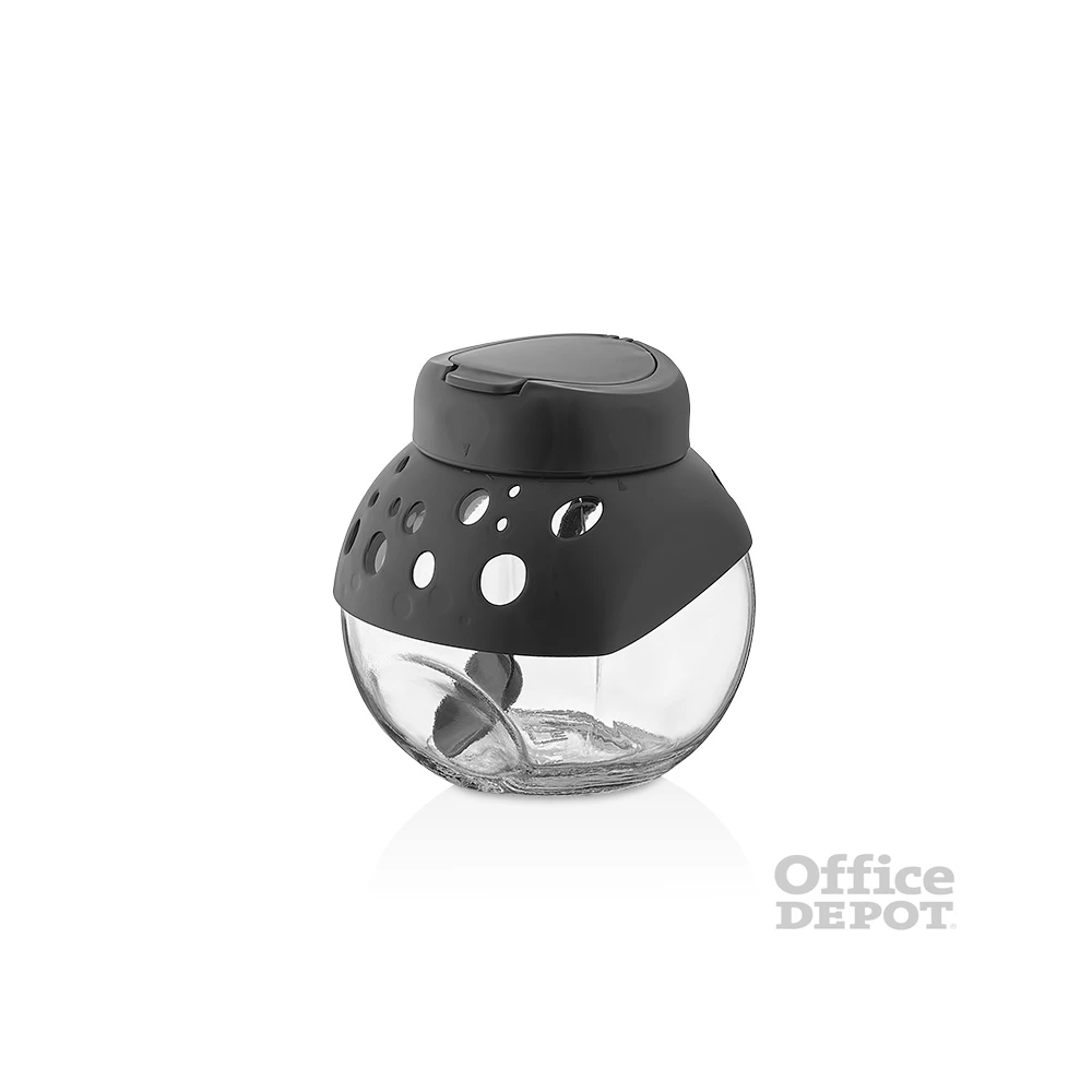 IRIS C-00269 Prisma billenthető üveg tároló kanállal 500ml, antracit, elfántcsont vagy piros színű