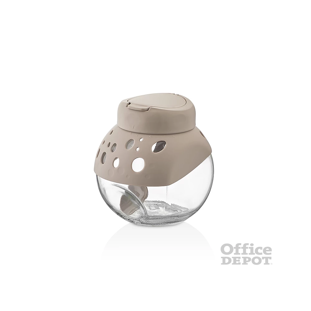 IRIS C-00269 Prisma billenthető üveg tároló kanállal 500ml, antracit, elfántcsont vagy piros színű