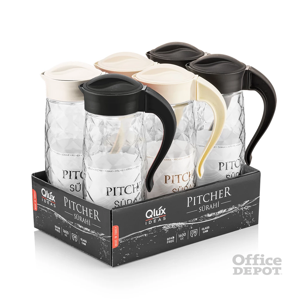 IRIS C-00315 Domi Crystal üvegkancsó 1.600ml, fekete vagy elfántcsont színű