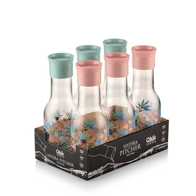 IRIS C-00352 Hydra üvegkancsó kerékpáros mintával 1.000ml, menta vagy rózsaszín IRIS C-00352 Hydra üvegkancsó kerékpáros mintával 1.000ml, menta vagy rózsaszín