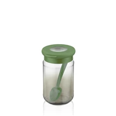 IRIS C-00488 Rainbow zöld üveg tároló kanállal 380ml IRIS C-00488 Rainbow zöld üveg tároló kanállal 380ml