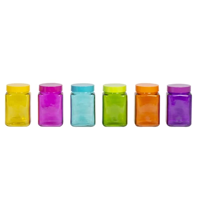IRIS Colours Mix négyszögletes üveg fűszertartó 1.500ml,sárga,türkiz,lila,rózsaszín,narancs, zöld színben 147019-000 IRIS Colours Mix négyszögletes üveg fűszertartó 1.500ml,sárga,türkiz,lila,rózsaszín,narancs, zöld színben 147019-000
