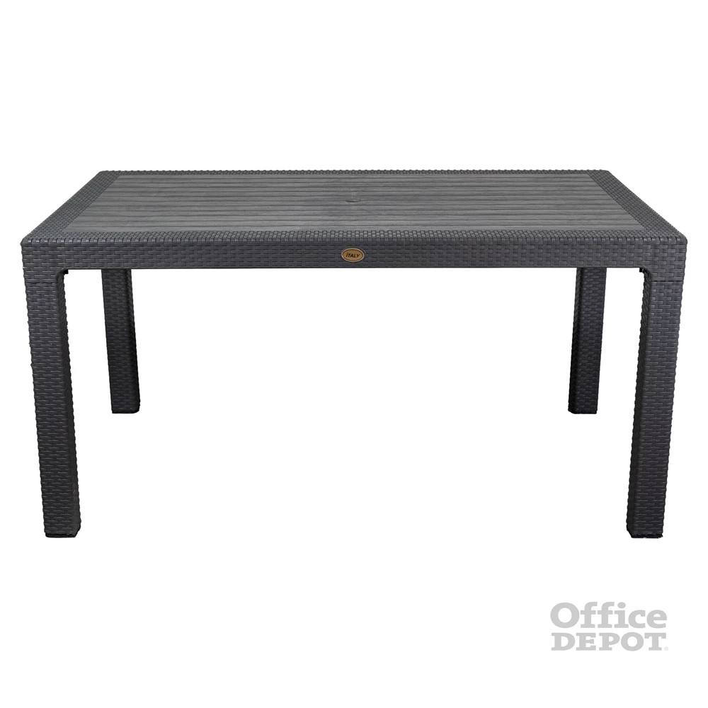 IRIS GF-210A ECO antracit műanyag kerti asztal rattan 90x150cm