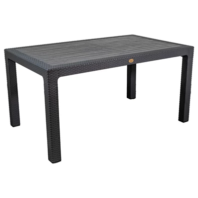 IRIS GF-210A ECO antracit műanyag kerti asztal rattan 90x150cm IRIS GF-210A ECO antracit műanyag kerti asztal rattan 90x150cm