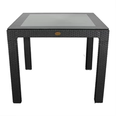 IRIS GF-820A ORIGINAL antracit műanyag kerti asztal rattan üveglappal 90x90cm IRIS GF-820A ORIGINAL antracit műanyag kerti asztal rattan üveglappal 90x90cm