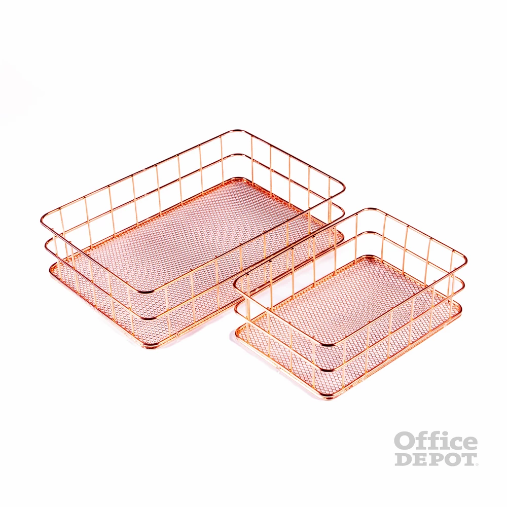 IRIS KT-212 2 db-os fémrácsos tárolókosár szett (17.5cmx12cmx6cm, 24cmx16cmx6cm)