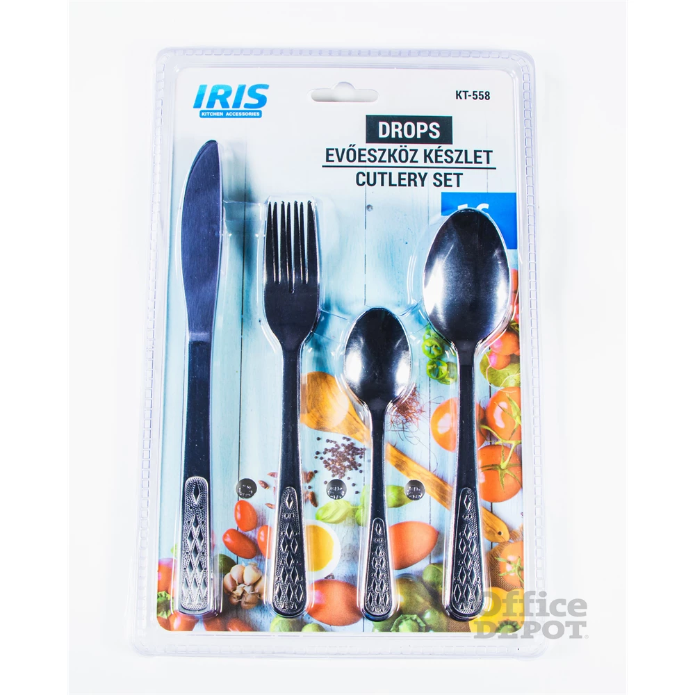 IRIS KT-558  Drops 16 db-os ezüst evőeszköz készlet
