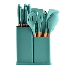 IRIS KT-500 19 db-os türkiz színű konyhai eszköz készlet