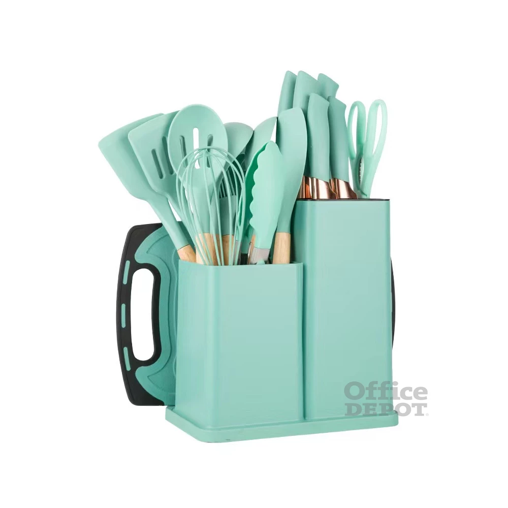 IRIS KT-500 19 db-os türkiz színű konyhai eszköz készlet