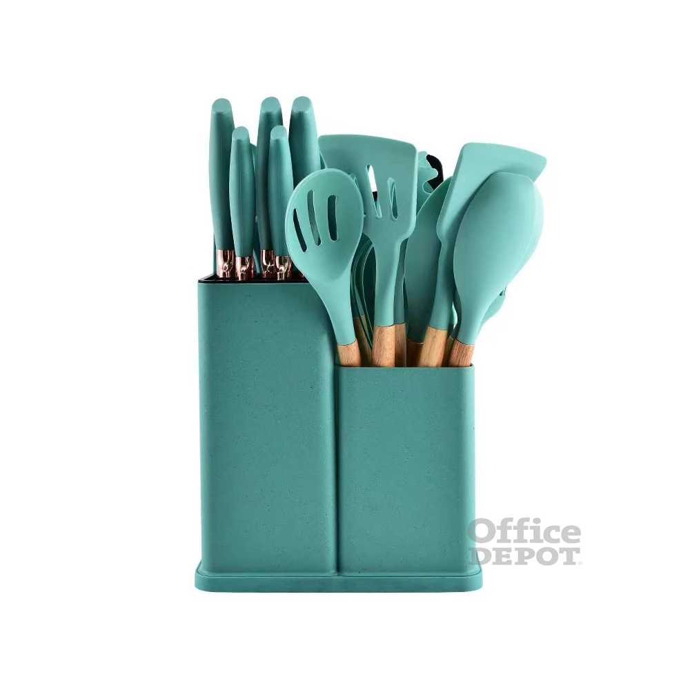 IRIS KT-500 19 db-os türkiz színű konyhai eszköz készlet