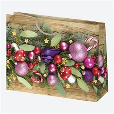 IRIS Karácsonyi ajándéktasak, 300x230x100 mm, különböző színekben és mintával