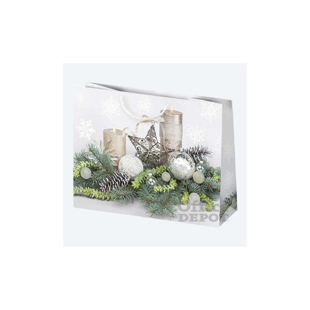 IRIS Karácsonyi ajándéktasak, 300x230x100 mm, különböző színekben és mintával