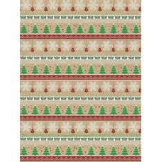 IRIS Karácsonyi tekercses KRAFT csomagolópapír,  200x70cm, különböző mintákkal, 60g/m2