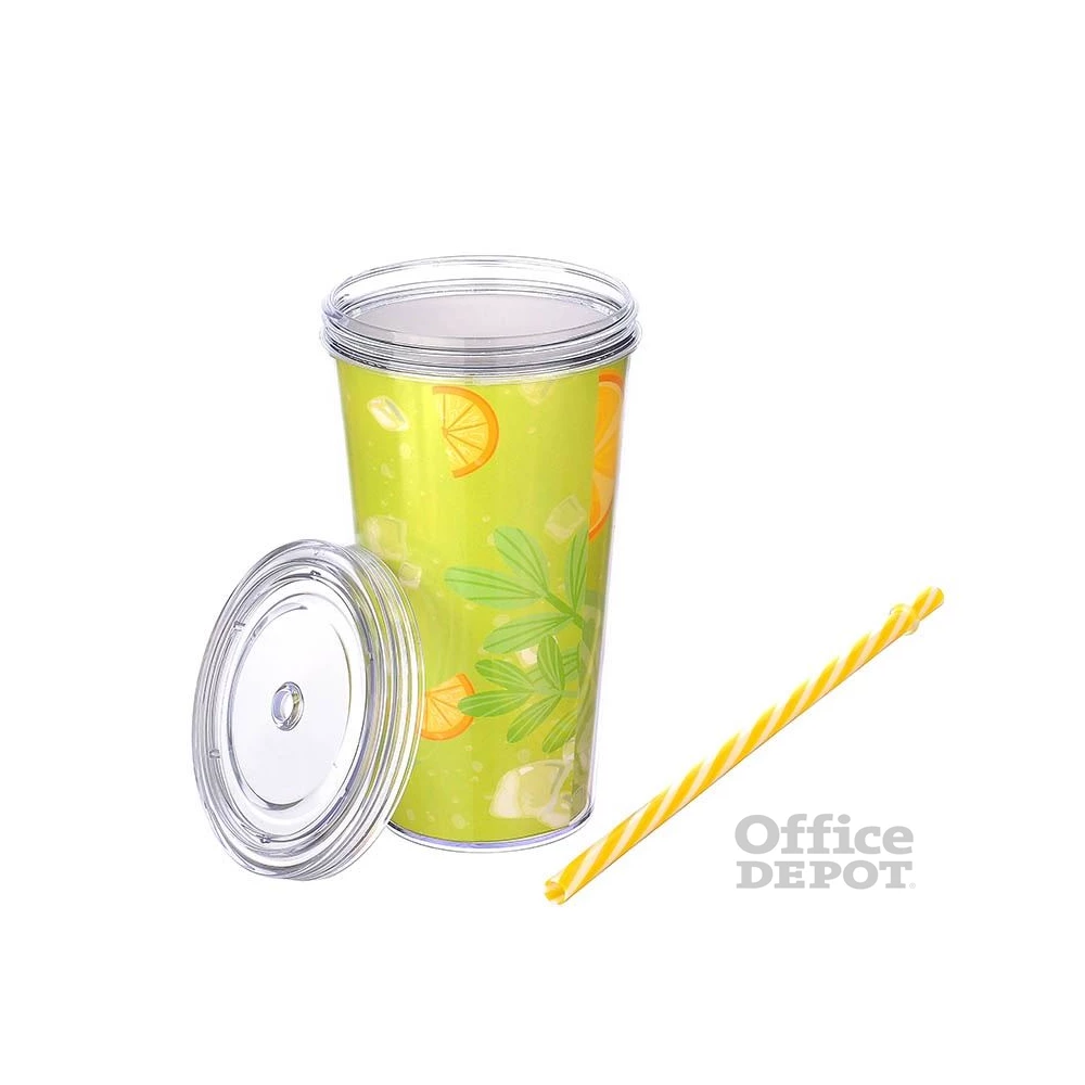 IRIS LIMESHAKE pohár tetővel, szívószállal 600ml AP-9444