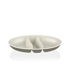 IRIS L-00517 dupla színű snack tál, zöld, szürke, beige IRIS L-00517 dupla színű snack tál, zöld, szürke, beige