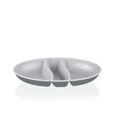 IRIS L-00517 dupla színű snack tál, zöld, szürke, beige IRIS L-00517 dupla színű snack tál, zöld, szürke, beige