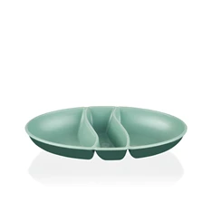 IRIS L-00517 dupla színű snack tál, zöld, szürke, beige IRIS L-00517 dupla színű snack tál, zöld, szürke, beige