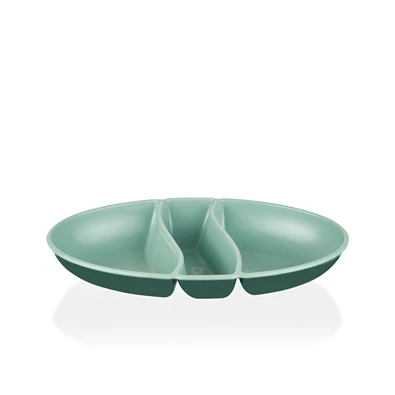 IRIS L-00517 dupla színű snack tál, zöld, szürke, beige IRIS L-00517 dupla színű snack tál, zöld, szürke, beige